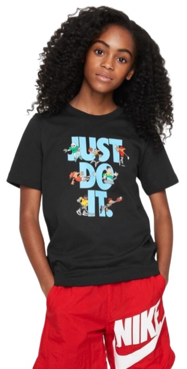 Tricou pentru copii Nike K Nsw Tee Jdi Multi Sport Black/Blue, s.M