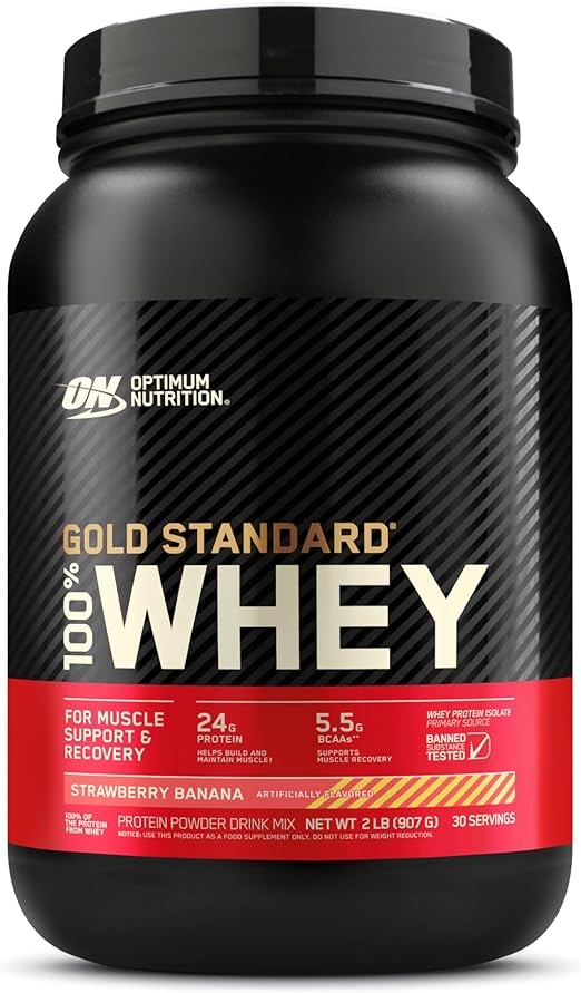 Proteină Optimum Nutrition Gold Standard 100% Whey Strawberry Banana 907g