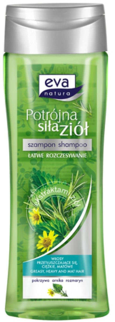 Șampon pentru păr Eva Triple Strength of Herbs Shampoo Oily Heavy Matte Hair 400ml