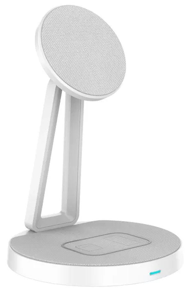 Încărcător WiWU 2 in 1 Magnetic Wireless Charger M13 White