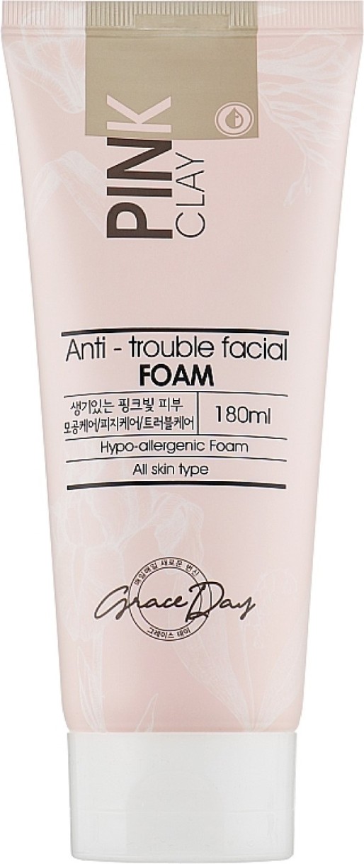 Очищающее средство для лица Grace Day Pink Clay Anti-Trouble Facial Foam 180ml