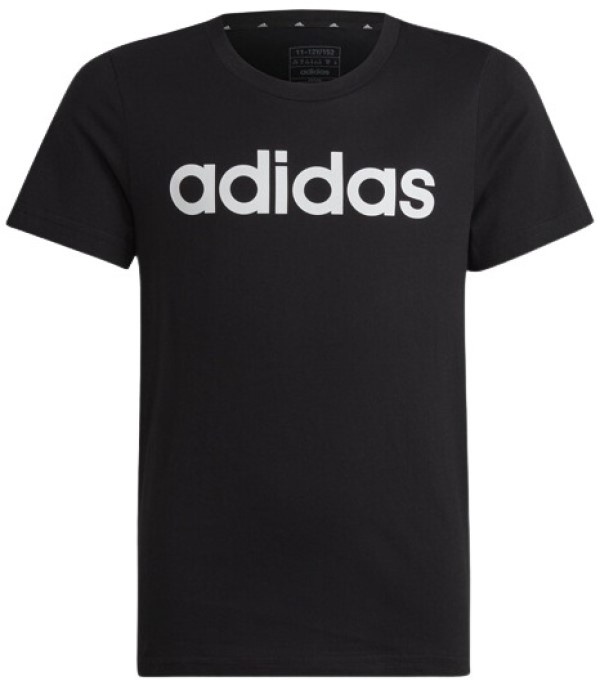Tricou pentru copii Adidas Essentials Linear Logo Cotton Slim Fit Tee Black, s.164