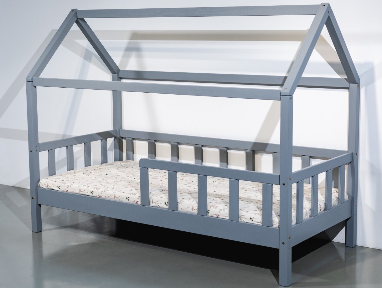 Pat copii MobiCasa Jasmine 90x200 Grey
