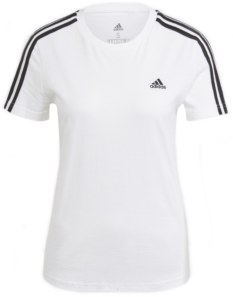 Женская футболка Adidas Shirt 3 Stripes White/Black, s.M