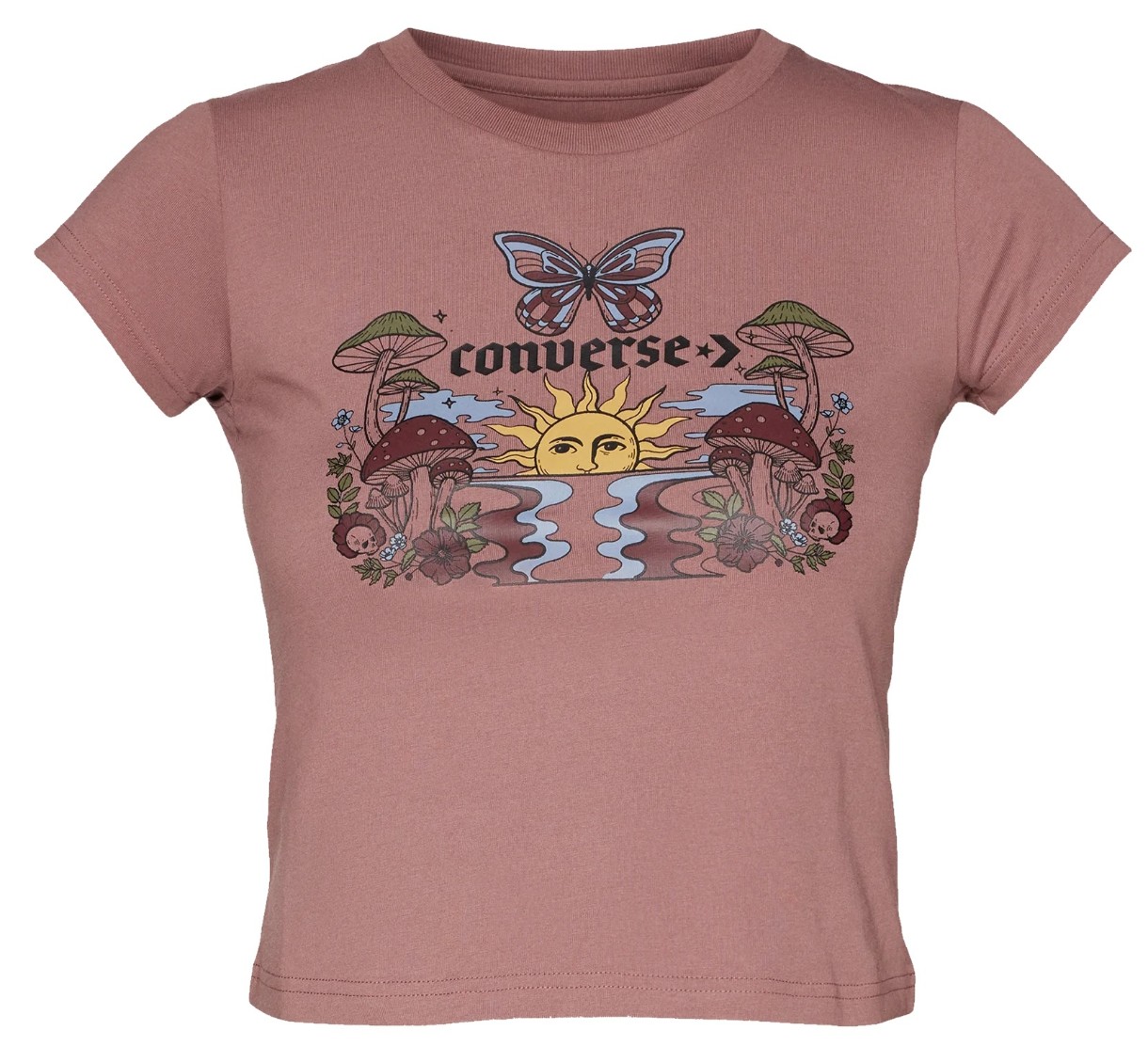 Женская футболка Converse Blooming Skate Tee Pink, s.M