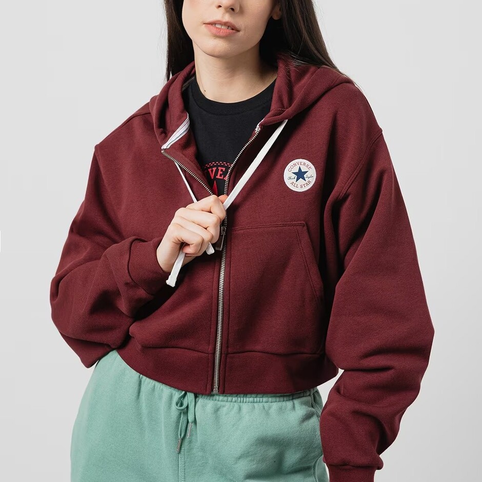 Hanorac damă Converse Retro Chuck Fz Graphic Hoodie Darkred, s.M