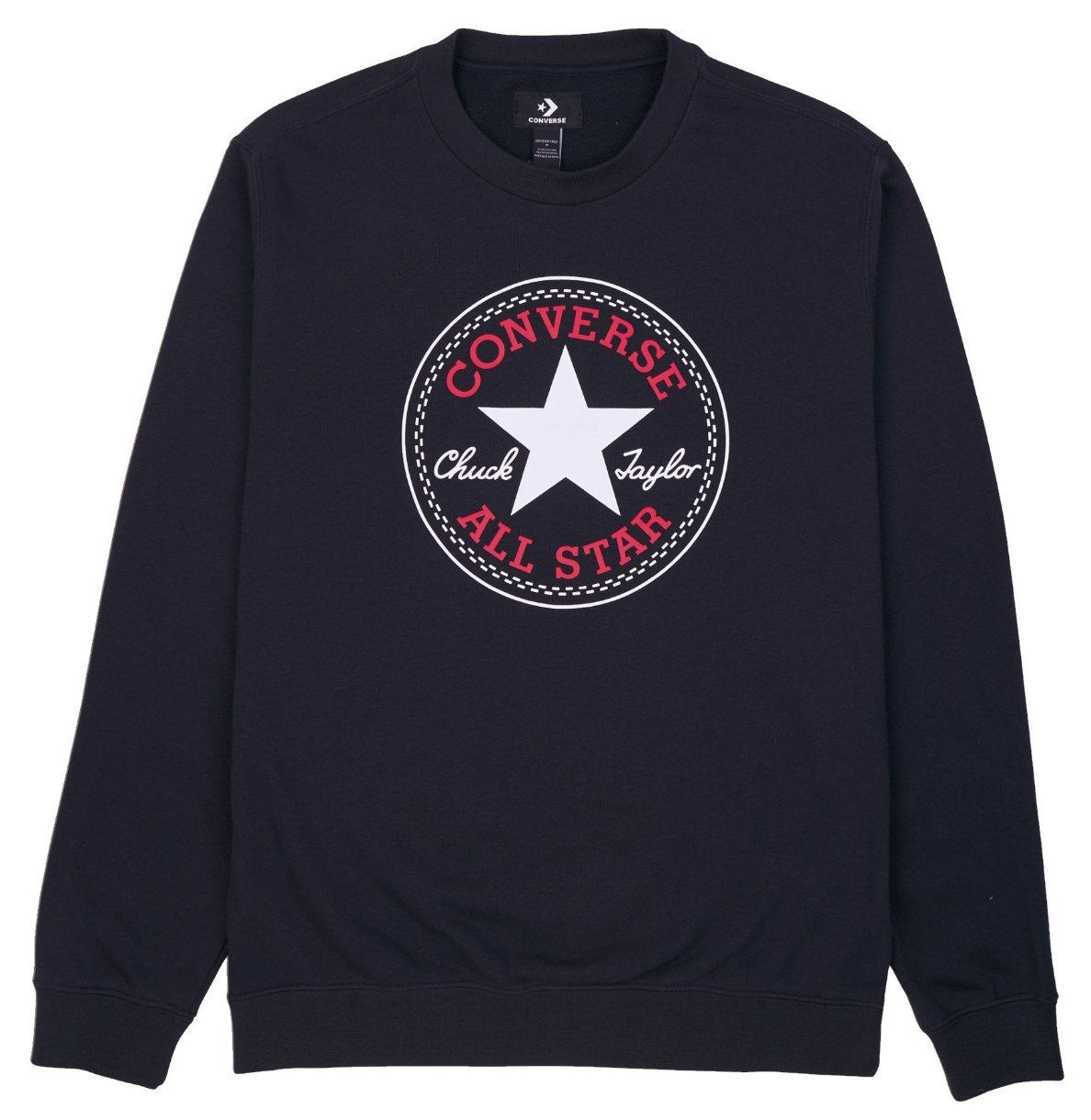 Мужская толстовка Converse Standard Fit Center Front Large Chuck Patch Core Crew Ft Black, s.M