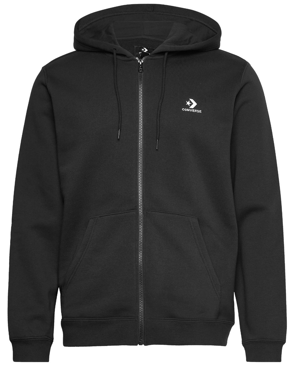 Hanorac pentru bărbați Converse Standard Fit Left Chest Star Chev Emb Full Zip Hoodie Black, s.3XL