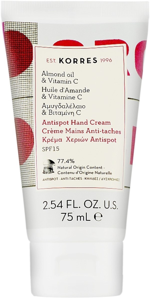 Крем для рук Korres Antispot Hand Cream with Organic Almond Oil & Vitamin C SPF15 75ml