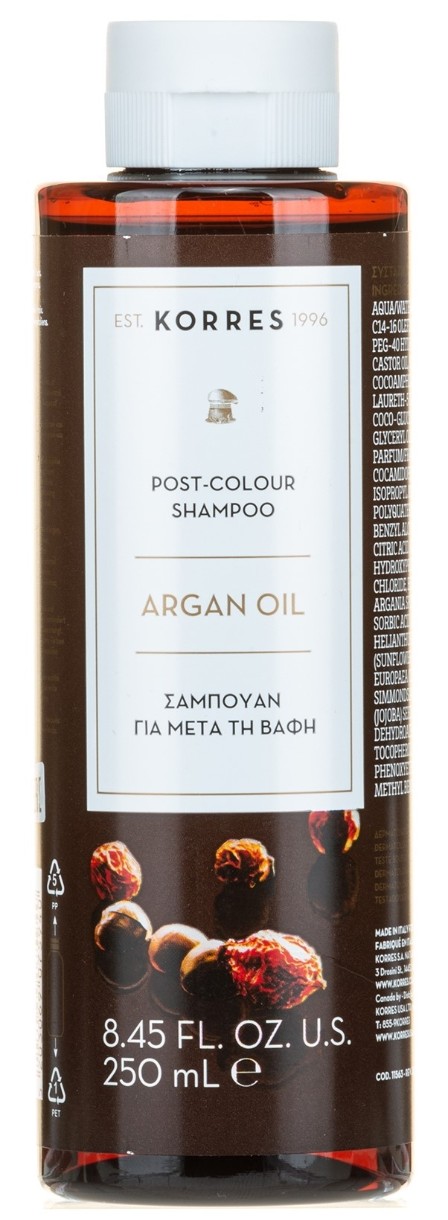 Șampon pentru păr Korres Argan Oil Post-Colour 250ml