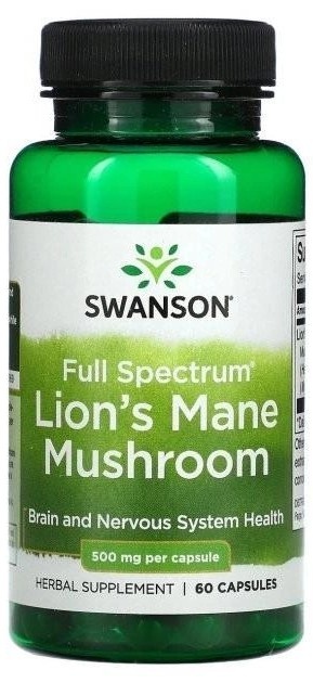 Пищевая добавка Swanson Lion's Mane Mushroom 500mg 60cap