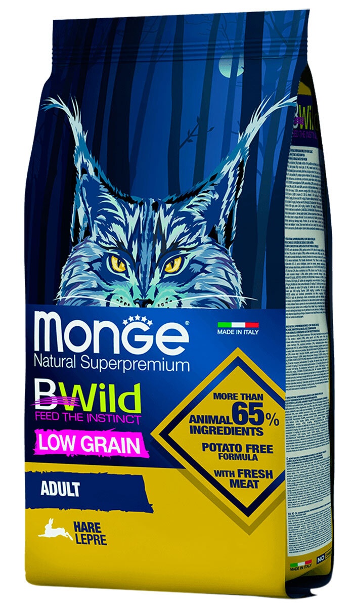 Hrană uscată pentru pisici BWild Adult Low Grain Lepre 1.5kg