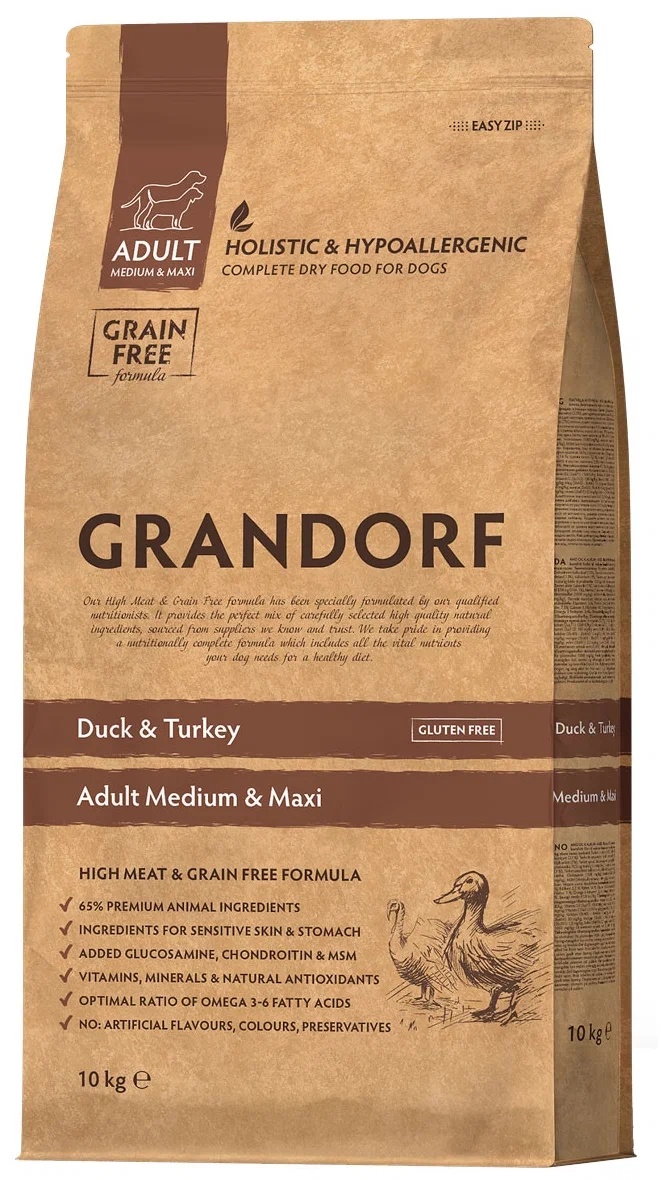 Сухой корм для собак Grandorf Adult Medium & Maxi Duck & Turkey 10kg