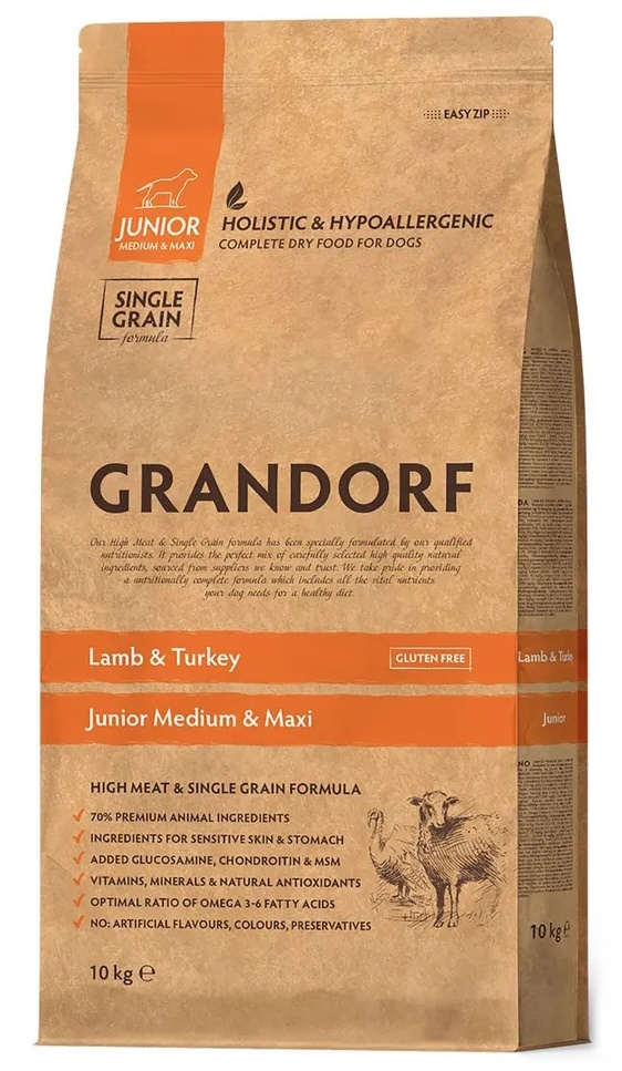 Сухой корм для собак Grandorf Junior Medium & Maxi Lamb & Turkey 10kg