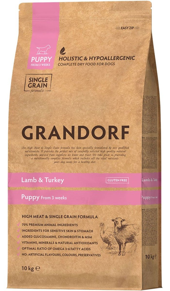 Сухой корм для собак Grandorf Puppy Lamb & Turkey 10kg