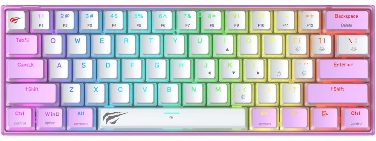 Tastatură Havit KB877L EN Purple/White