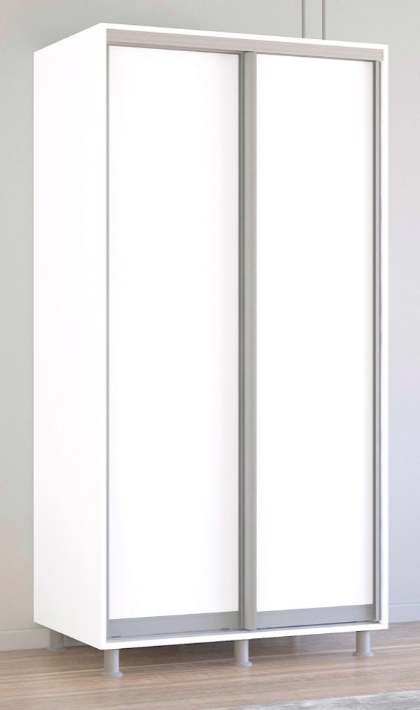 Dulap cu uşi glisante Mobildor-Lux Aron P 100x240 (8681 Alb Briliant) uși glisante din PAL