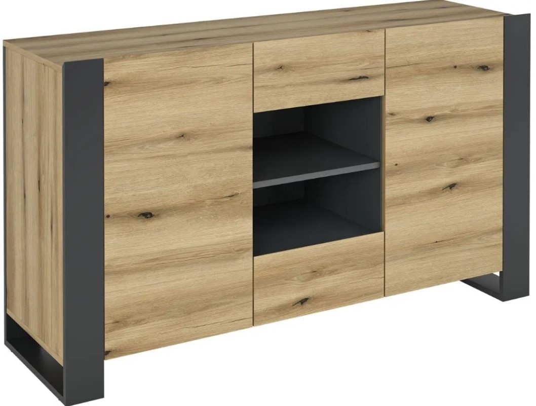 Comodă Magnusplus Combo 1400x788x421 Gri Grafit/Stejar Evoke Coast CO5