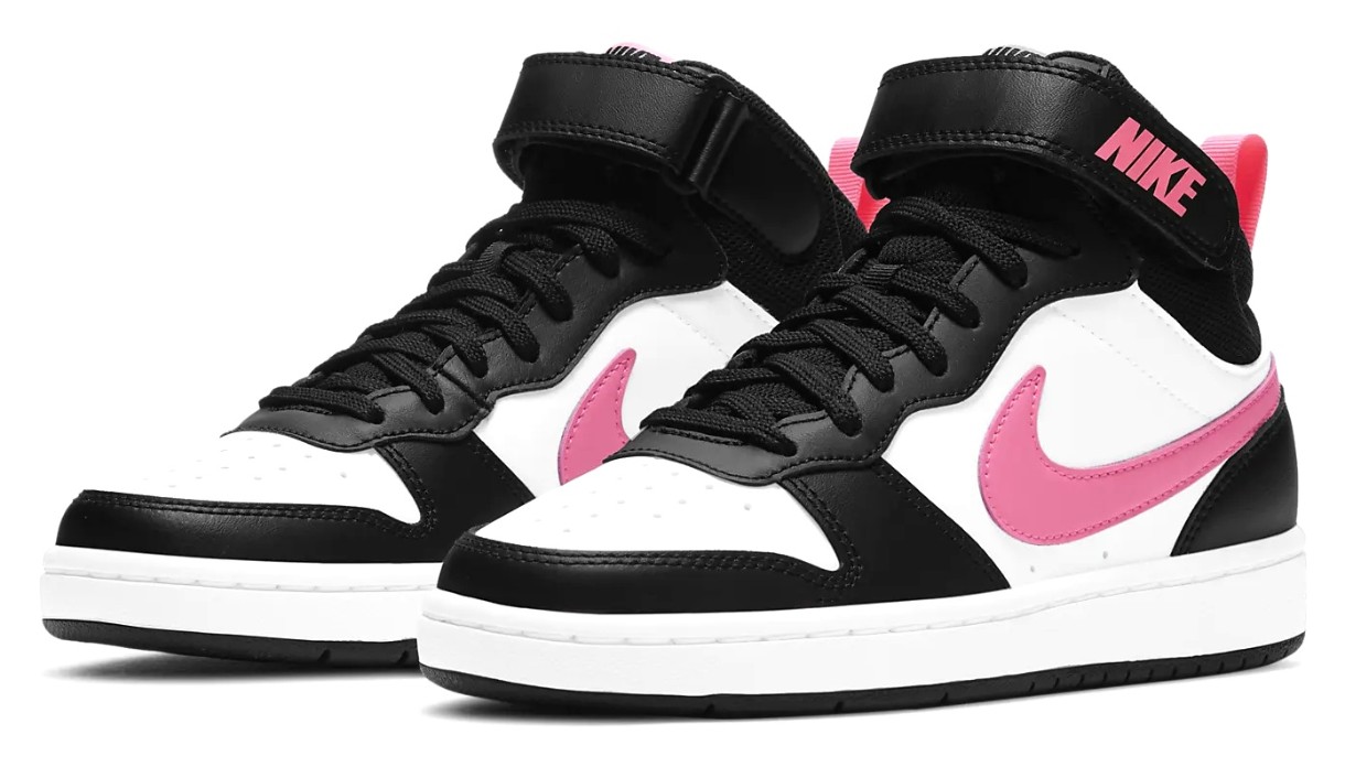 Ботинки детские Nike Court Borough Mid 2 Gs Black/White/Sunset Pulse, s.40