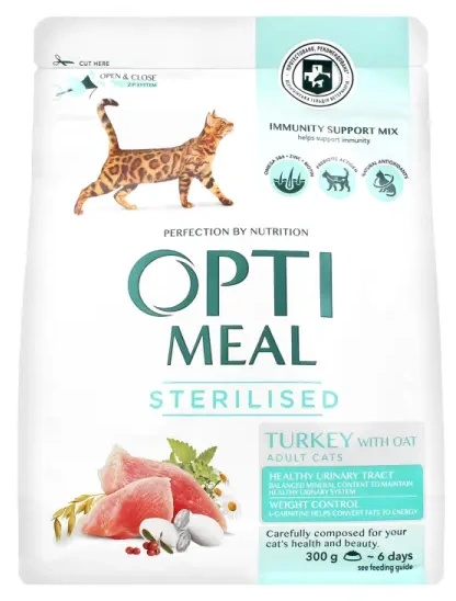Сухой корм для кошек Optimeal Adult Cat Sterilised Turkey & Oats 300g