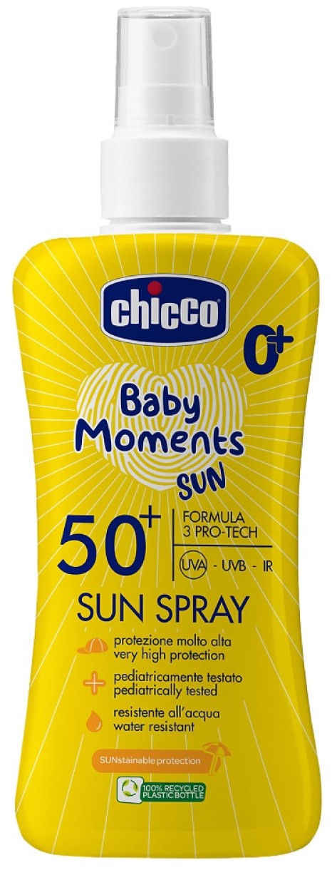 Lăptișor de protecție solară Chicco Baby Moments Sun Spray SPF50+ 150ml
