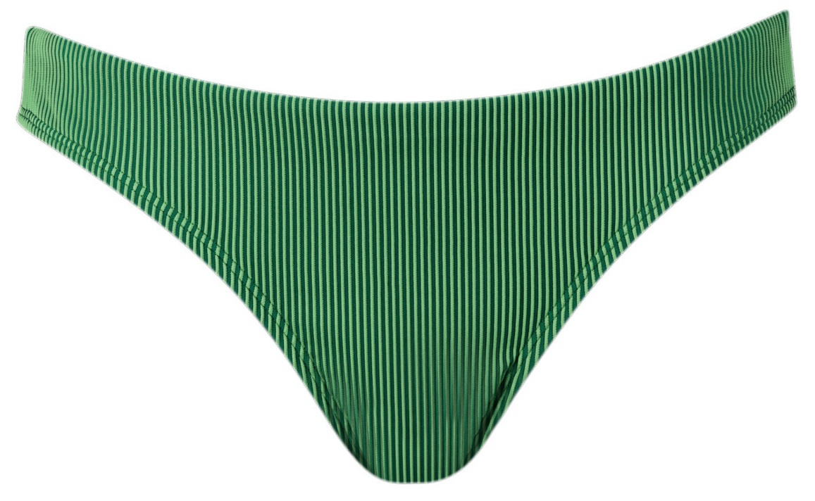 Slip de baie Puma Swim Women Ribbed Brazilian 1P Green/Black, s.L