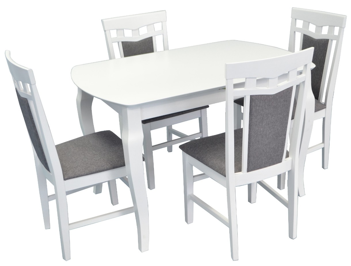 Комплект для столовой Evelin HV-29V White + 4 Deppa R White/NV-10WP Grey