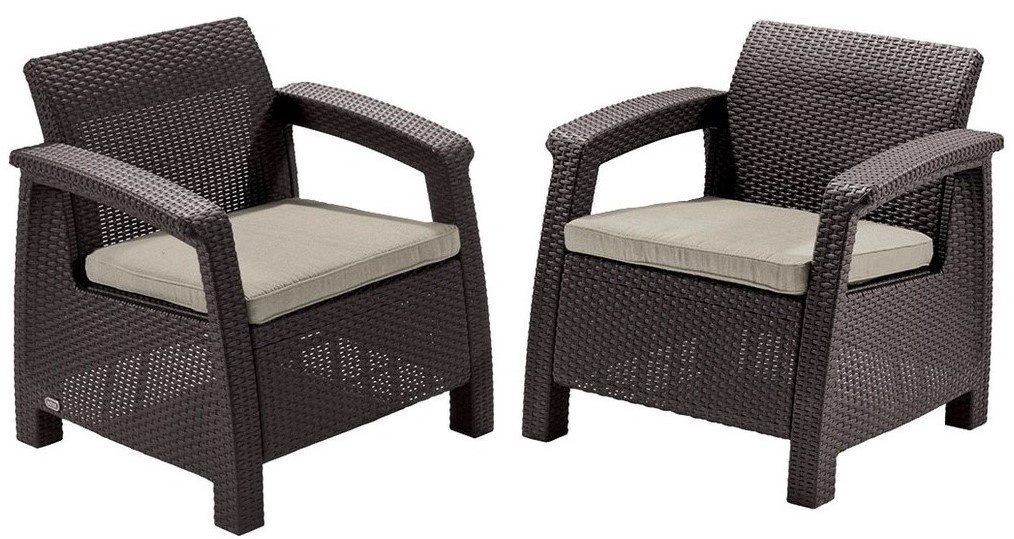 Set mobila de grădină Keter Corfu II Duo Set Brown/Oat (258944)