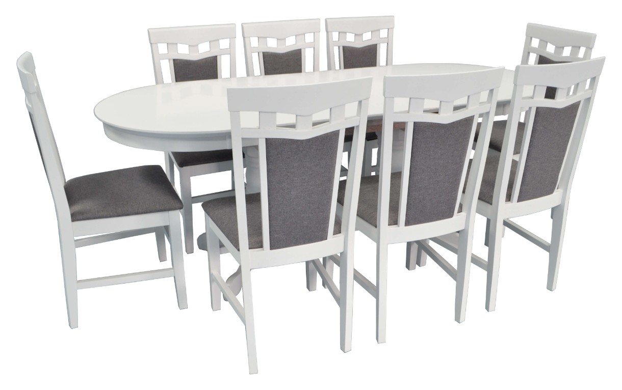 Комплект для столовой Evelin HV-31N White + 8 Deppa R White/NV-10WP Grey