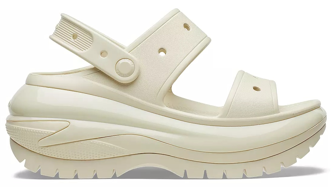 Шлёпанцы женские Crocs Mega Crush Sandal Bone Beige, s.37-38