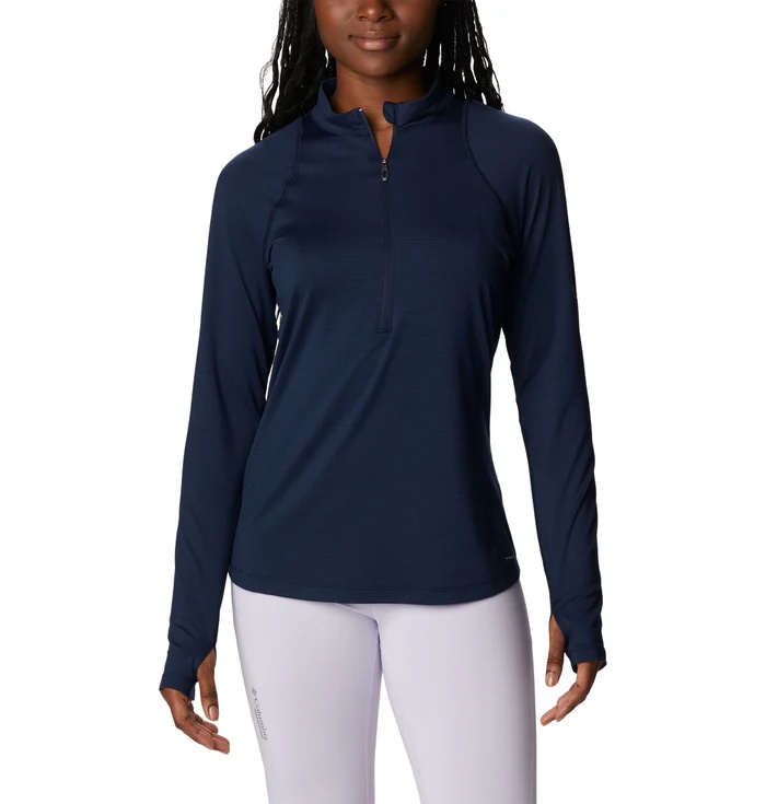 Hanorac damă Columbia W Endless Trail 1/2 Zip Mesh Long Sleeve Blue, s.S