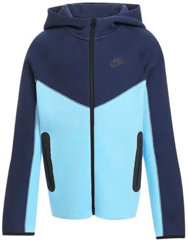 Hanorac pentru copii Nike B Nsw Tech Flc Fz Midnight Navy/Aquarius Blue/Black, s.XL