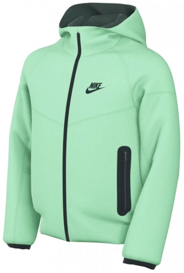 Hanorac pentru copii Nike B Nsw Tech Flc Fz Spring Green/Black, s.XS