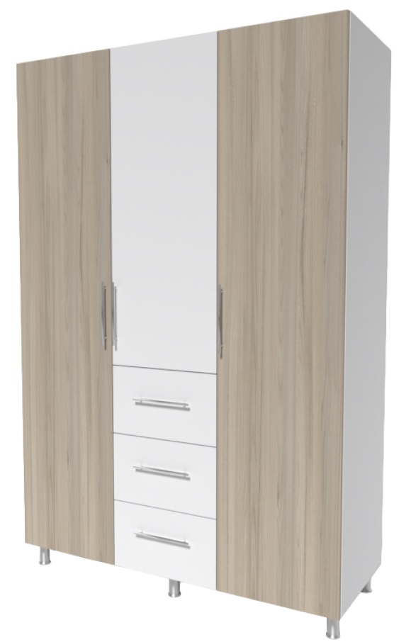 Dulap Smartex N12 140x52x210cm Белый/Дуб Светлый