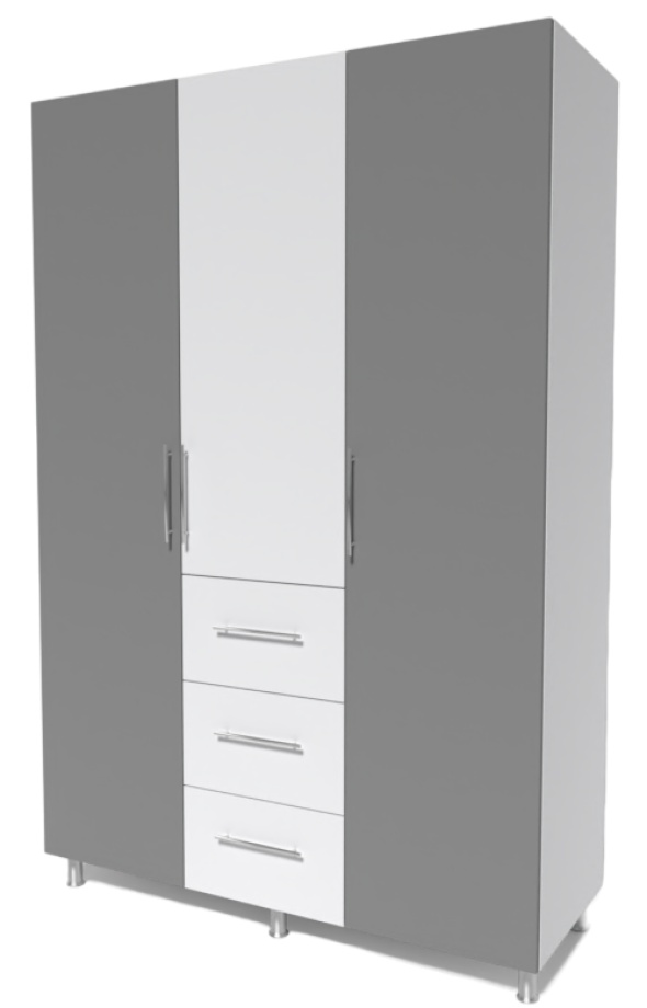 Dulap Smartex N12 160x52x210cm Белый/Графит