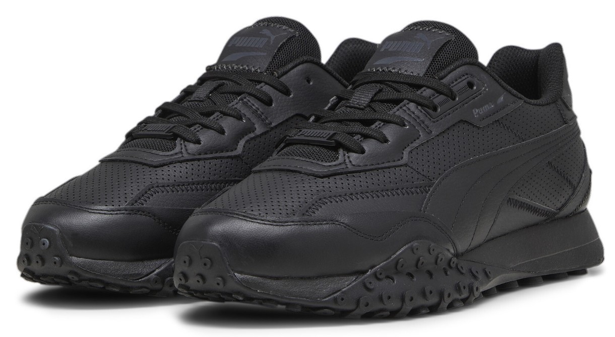 Adidași pentru copii Puma Blacktop Rider Leather Puma Black/Shadow Gray, s.35.5