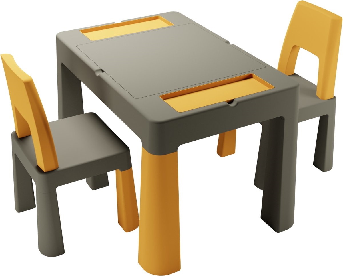 Măsuță pentru copii cu scaune Tega Baby Teggi Multifun (TI-011-172) Graphite/Mustard