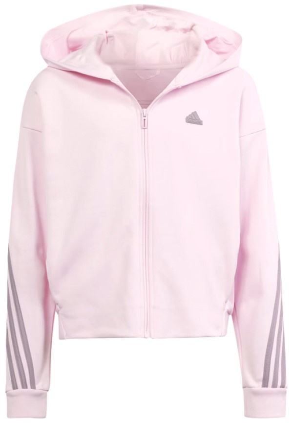 Hanorac pentru copii Adidas G Fi 3S Fz Clear Pink/Preloved Fig, s.140