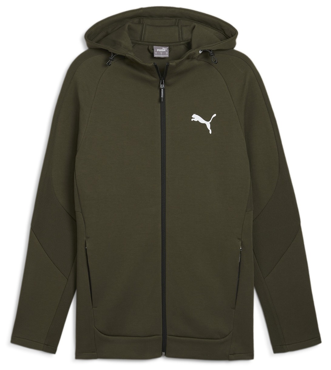 Hanorac pentru bărbați Puma Evostripe Full-Zip Hoodie Dk Dark Olive, s.S