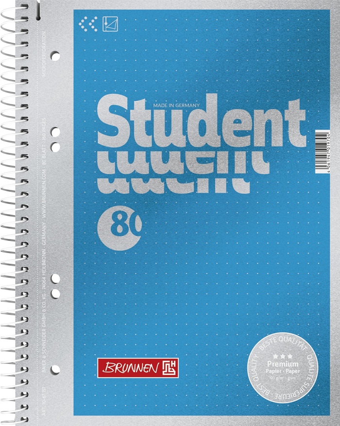 Caiet Brunnen A5/80p Premium Student Cyan