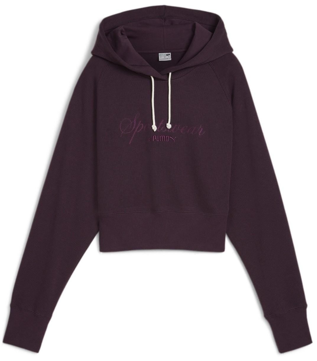 Женская толстовка Puma Classics+ Relaxed Cropped Hoodie Midnight Plum, s.XS