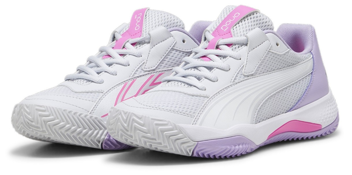 Adidași pentru dame Puma Nova Court Wns Silver Mist/Puma White/Vivid Violet, s.37