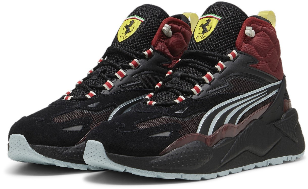Bocanci pentru bărbați Puma Ferrari Rs-X Mid Puma Black/Intense Red/Frosted Dew, s.40