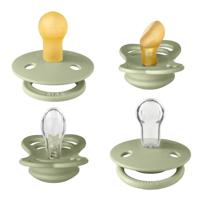 Suzeta BIBS Baby Try-It Collection 4 Pack 0+ months Sage (91343)