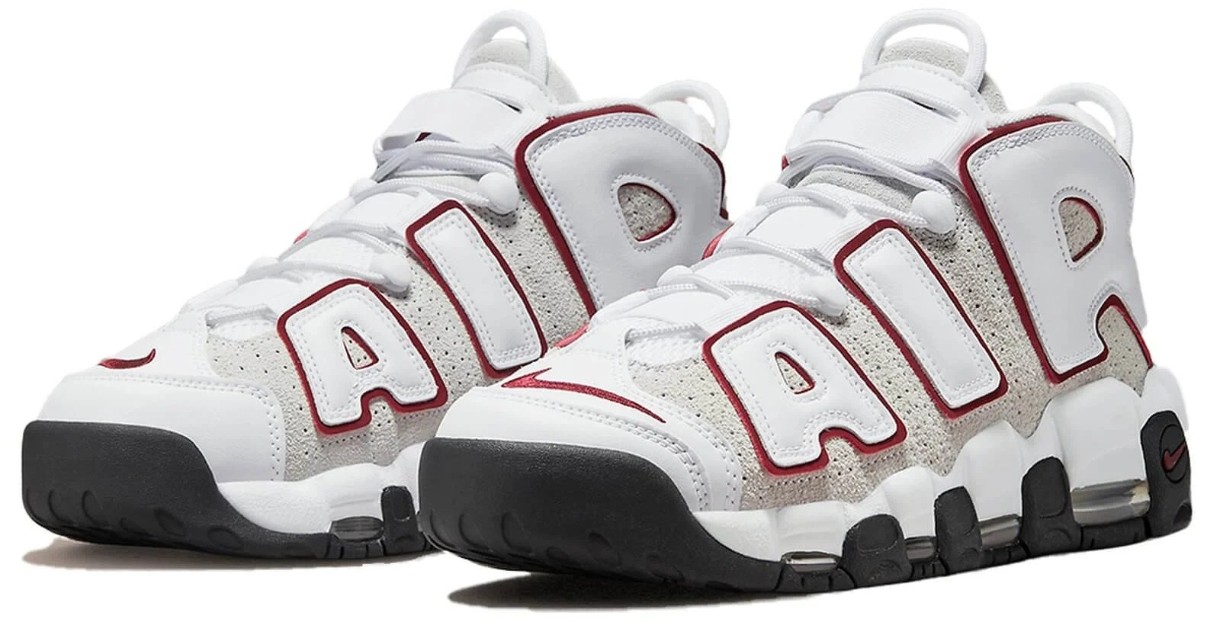 Adidași pentru bărbați Nike M Air More Uptempo 96 White/Team Red/Summit White/Best Grey, s.45