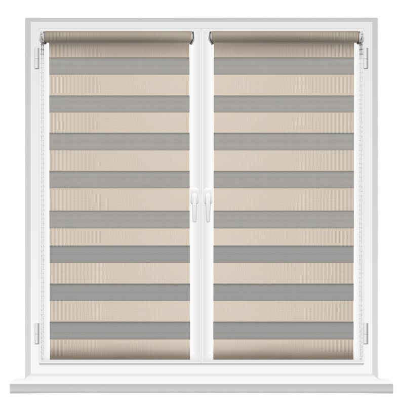 Рулонные шторы Msrolls Day Night 2244/5 Сappuccino/Gray 0.55x1.70m