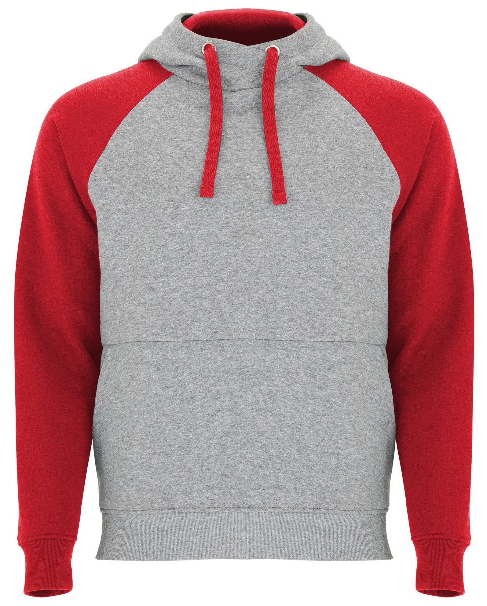 Мужская толстовка Roly Badet 1058 Heather Grey/Red, s.S