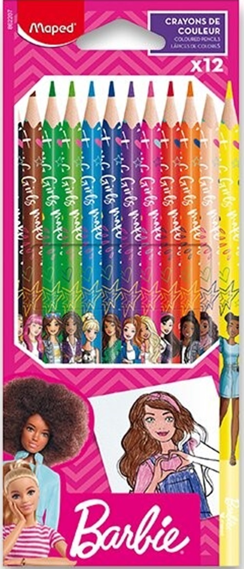 Creioane colorate Maped Barbie 12pcs