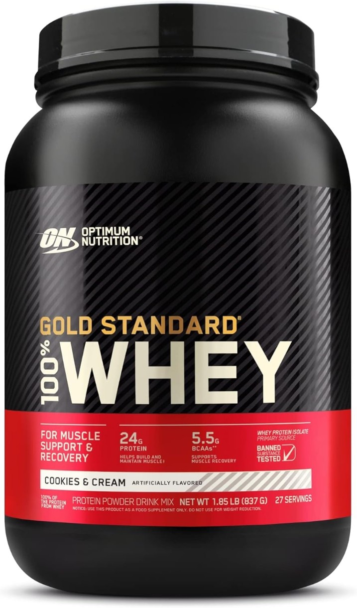 Proteină Optimum Nutrition Gold Standard 100% Whey Cookies & Cream 1.8kg