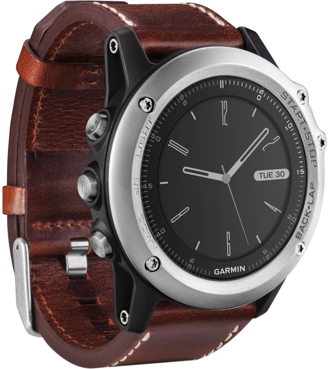 Smartwatch Garmin fēnix 3 Sapphire Silver with Leather Band Performer Bundle (010-01338-61)